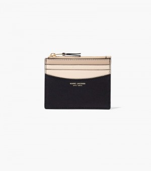 Porta Tarjetas Marc Jacobs The Slim 84 Colorblock Zip Card Case Mujer Negros Multicolor | JU0-8658