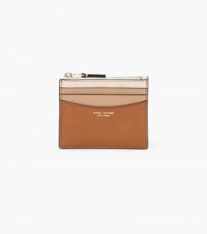 Porta Tarjetas Marc Jacobs The Slim 84 Colorblock Zip Card Case Mujer Marrom Multicolor | AI0-7330