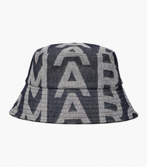 Sombreros Marc Jacobs The Monogram Denim Bucket Hat Mujer Azules | SM7-8568