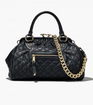Stam Bolsas Marc Jacobs Re-Edition Acolchado Cuero Stam Bag Mujer Negros | PG2-2268