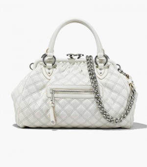 Stam Bolsas Marc Jacobs Re-Edition Acolchado Cuero Stam Bag Mujer Blancos | DU3-3900