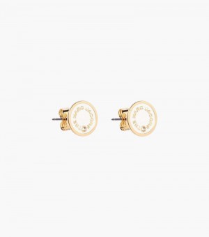 Studs Marc Jacobs The Medallion Studs Mujer Creme | XQ9-0839