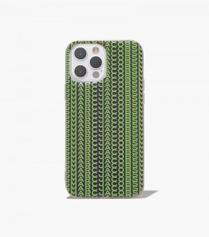 Tech Marc Jacobs The Monogram iPhone Case 14 Pro Mujer Grises Verdes | QI1-8264