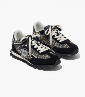 Tenis Marc Jacobs Monogram Jogger Mujer Negros Blancos | OM7-2033