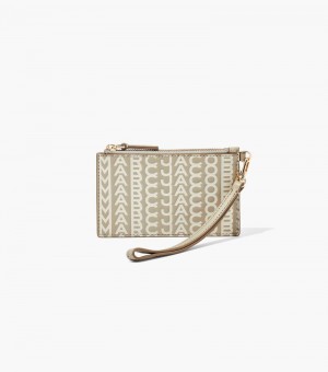 Wristlet Marc Jacobs The Monogram Cuero Top Zip Wristlet Mujer Kaki | LP2-9710